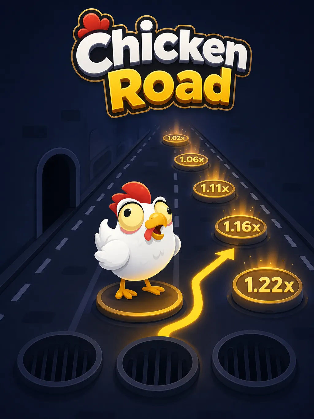 Chicken Road strateji diyagramı, x1,5 ile x2,5 arası cashout çarpanıyla